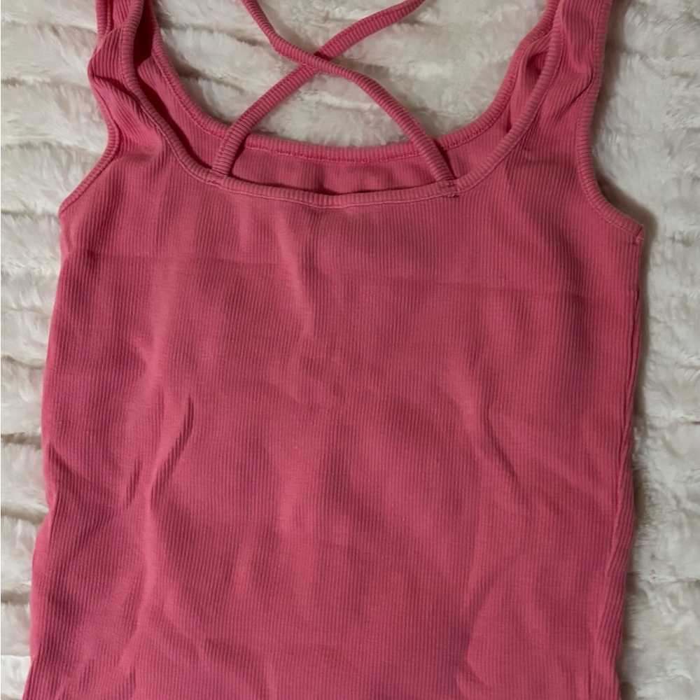 Pink Ribbed Tank Top - Picture 2 of 4